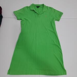 Lauren Ralph Lauren Polo Shirt Dress Womens Large Green Cotton Knit Short Sleeve